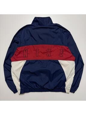 nike logo full zip nylon track jacket mens medium